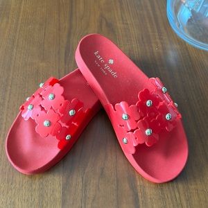 Red Daisy Kate Spade Slides
